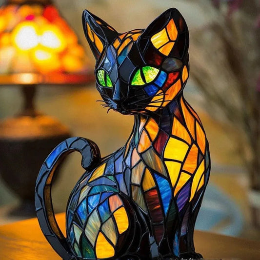 Mira™ | Lampada incantata a forma di gatto in vetro colorato