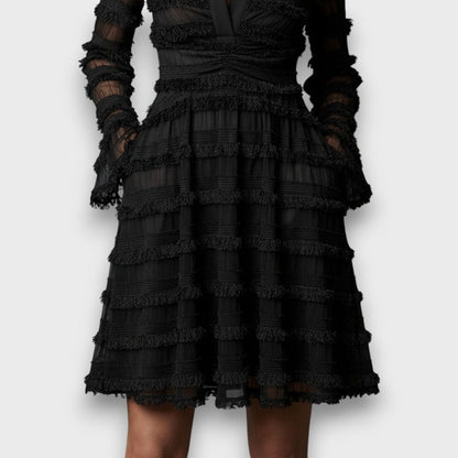 Parisa – Abito Midi con Frange Trasparenti